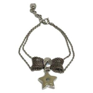 Dior Bracelet Silver Pink Ivory Ribbon Star